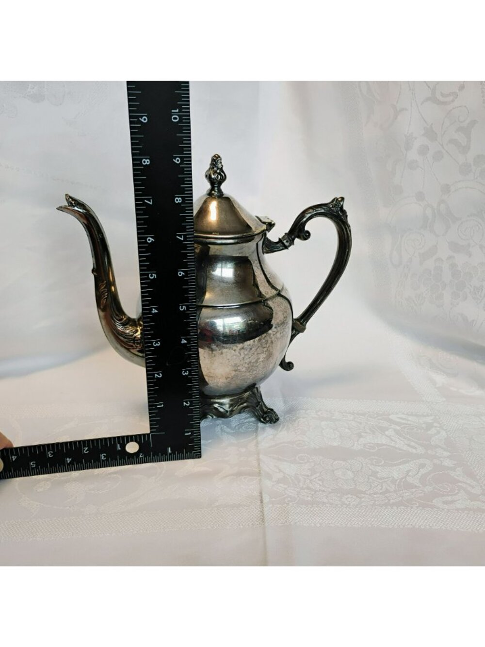 Vintage FB Rogers Silver Co. Silverplate Coffee Tea Pot, Ornate Victorian Design - Picture 5 of 11